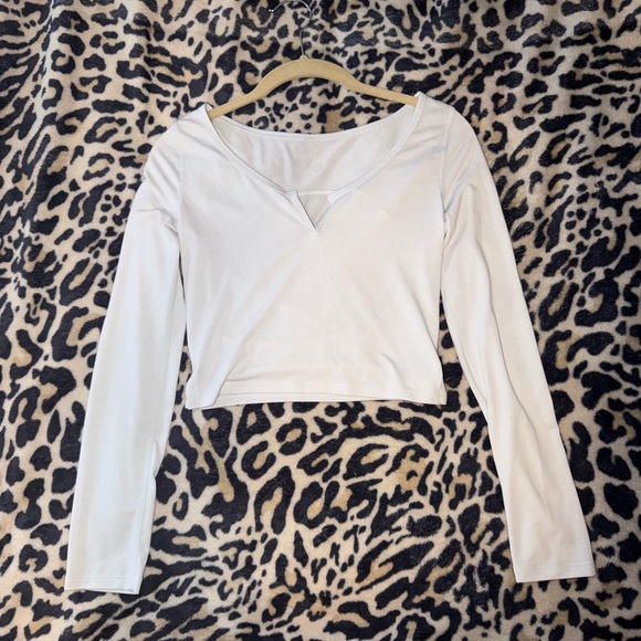 lululemon athletica Tops - lululemon athletica White Long Sleeve Crop Top
